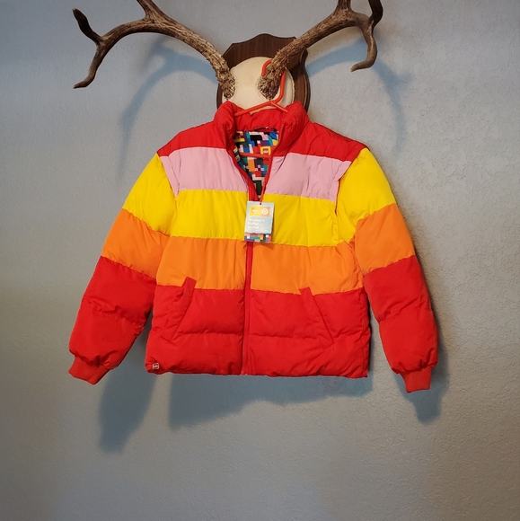 Lego Jackets & Blazers - NWT Women's XXS Lego Puffer Jacket Puffer Vest. BRIGHT! Color block.
